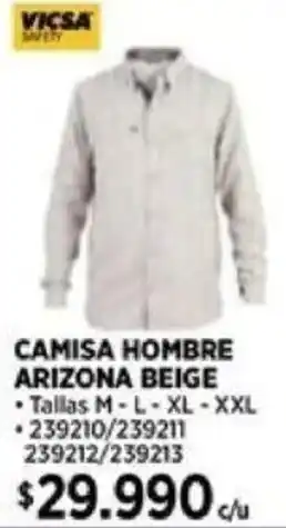 Construmart VICSA SAFETY CAMISA HOMBRE ARIZONA BEIGE oferta