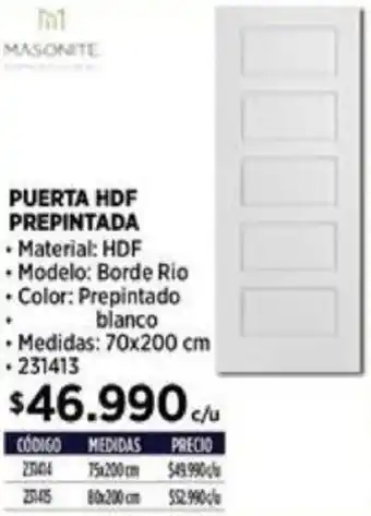 Construmart PUERTA HDF PREPINTADA oferta