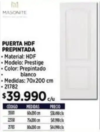 Construmart PUERTA HDF PREPINTADA oferta
