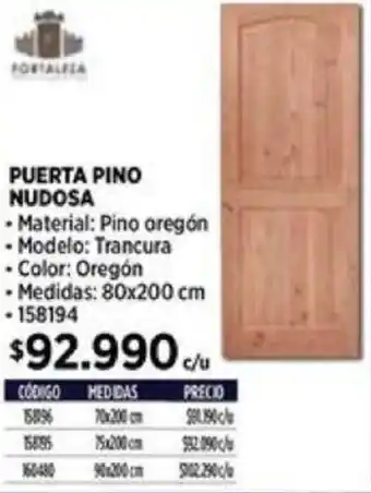 Construmart PUERTA PINO NUDOSA 80x200cm oferta