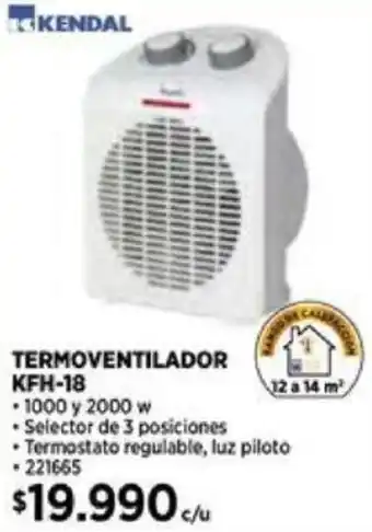 Construmart KENDAL TERMOVENTILADOR KFH-18 oferta
