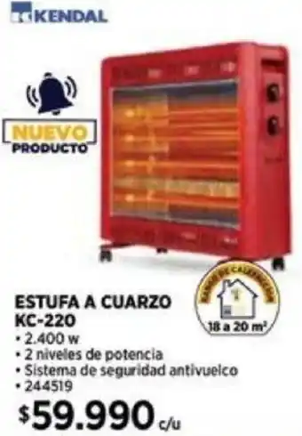 Construmart KENDAL ESTUFA A CUARZO KC-220 oferta