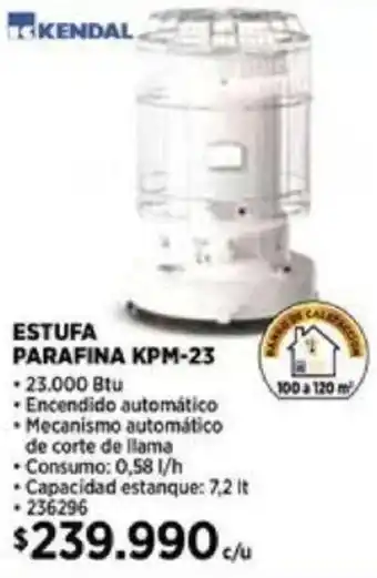 Construmart KENDAL ESTUFA PARAFINA KPM-23 oferta