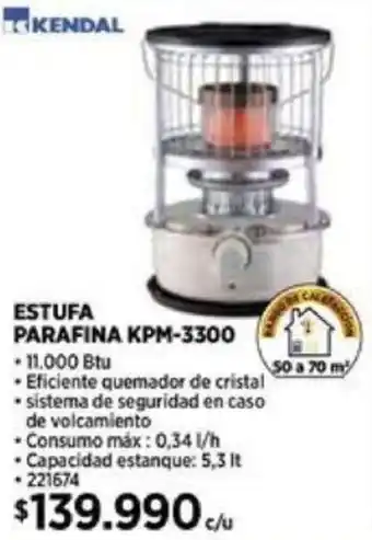 Construmart KENDAL ESTUFA PARAFINA KPM-3300 oferta