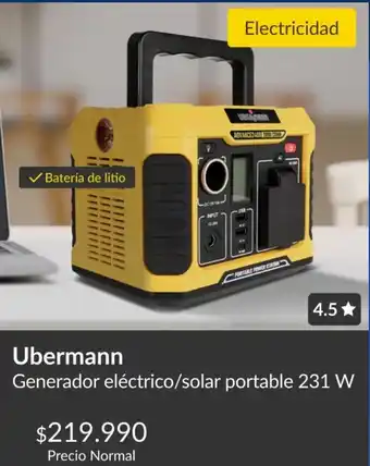 Ubermann Generador eléctrico/solar portable 231 W