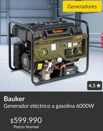 Constructor Sodimac Bauker Generador eléctrico a gasolina 6000W oferta