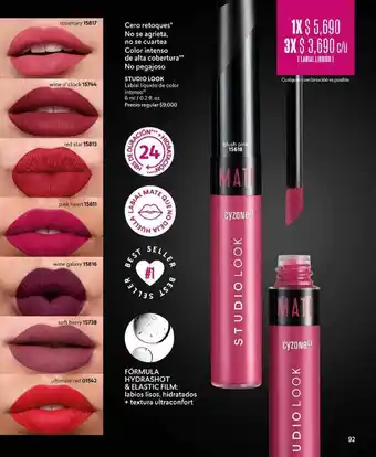 Studio look - labial liquido de color intenso
