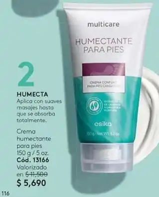 Esika - crema humectante para pies