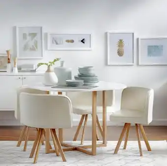 Homy Juego de comedor 4 sillas 100x100 Blanco oferta