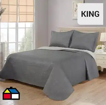 Cubrecama Quilt Bicolor Taupe/Gris 1,5 Plazas $ 16.990