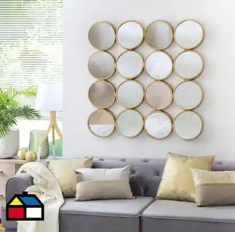 Homy Espejo multi circle dorado oferta