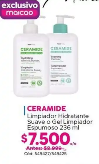 Maicao CERAMIDE Limpiador Hidratante Suave o Gel Limpiador Espumoso 236 ml oferta