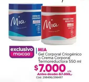 Maicao MIA Gel Corporal Criogénico o Crema Corporal Termoreductora 550 ml oferta