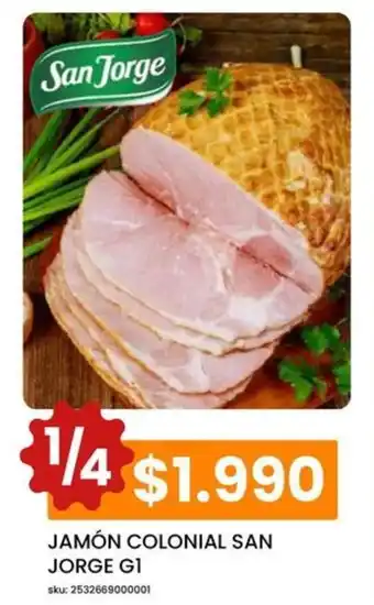 Cugat JAMÓN COLONIAL SAN JORGE GI 1/4 oferta