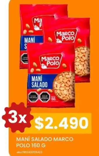 Cugat MANÍ SALADO MARCO POLO 160 G x 3 oferta