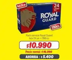 Mayorista 10 Royal - pack cerveza guard oferta