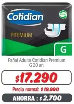 Mayorista 10 Pañal Adulto Cotidian Premium G 20un oferta