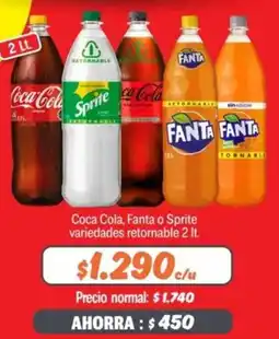 Mayorista 10 Coca Cola, Fanta o Sprite variedades retornable 2It oferta