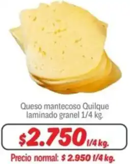 Mayorista 10 Queso mantecoso Quilque laminado granel 1/4kg oferta