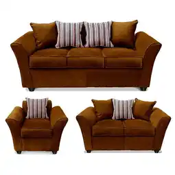 Abc Juego de Living Elegant Detail Minesota Sofá 3 Cuerpos + Sofá 2 cuerpos + Sillón 1 Cuerpo Café oferta