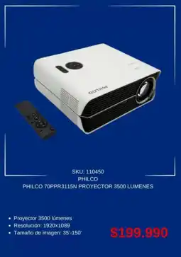 Casa Royal Philco - 70ppr315n proyector 500 lumenes oferta