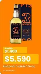 Cugat Pisco - 40° 3 erres 750 cc oferta
