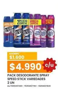 Cugat Pack desodorante spray speed stick oferta