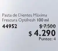 Oriflame Pasta de dientes máxima frescura optifresh oferta