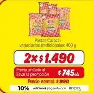 Mayorista 10 Carozzi - pastas oferta