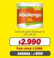 Mayorista 10 Abolengo - toalla de papel xl rollo oferta