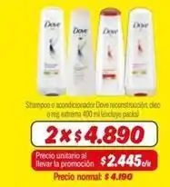 Mayorista 10 Dove - shampoo o acondicionador oferta