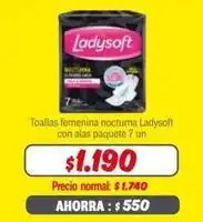 Mayorista 10 Ladysoft - toallas femenina nocturna con alas paquete 7 un oferta