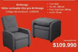Easy M+design - sillon reciliable otis gris oferta