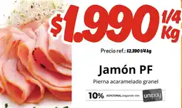 Unimarc Jamón PF Pierna acaramelado granel oferta