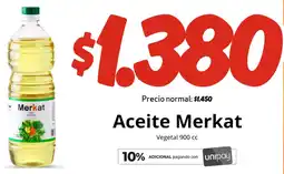 Unimarc Aceite Merkat Vegetal 900cc oferta
