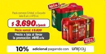 Fabrics Unipay - pack cerveza cristal o escudo oferta