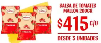 Comercial Castro SALSA DE TOMATES MALLOA 200GR oferta