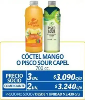 Alvi CÓCTEL MANGO O PISCO SOUR CAPEL 3unx700cc oferta