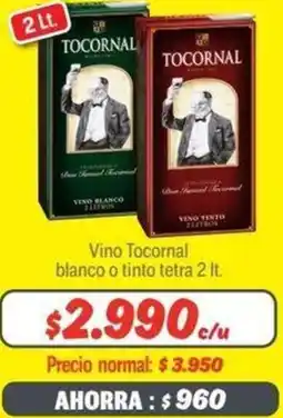 Mayorista 10 Vino Tocornal blanco o tinto tetra 2It oferta