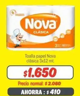 Mayorista 10 Toalla papel Nova clásica 3x12mt oferta