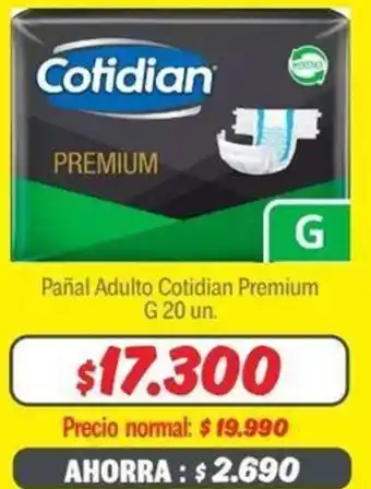 Mayorista 10 Pañal Adulto Cotidian Premium G 20un oferta