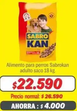 Mayorista 10 Alimento para perros Sabrokan adulto saco 18kg oferta