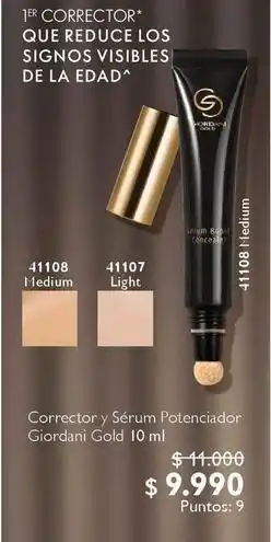 Oriflame Giordani - corrector y sérum potenciador gold oferta
