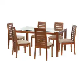 Abcdin Juego de Comedor Latam Home Barcelona 6 Sillas Beige oferta