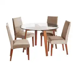 Abcdin Juego de Comedor Latam Home Valencia 4 Sillas Beige oferta