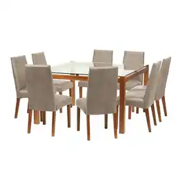 Abcdin Juego de Comedor Latam Home Barcelona 8 Sillas Beige oferta