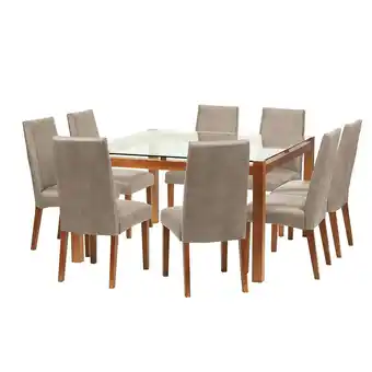 Abcdin Juego de Comedor Latam Home Barcelona 8 Sillas Beige oferta