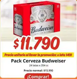 Unimarc Budweiser - pack cerveza oferta