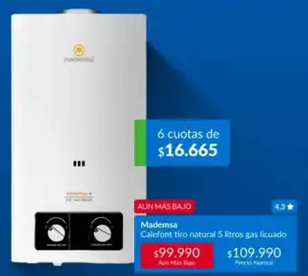 Constructor Sodimac Maderosa - calefont trio natural 5 litros gas licuado oferta
