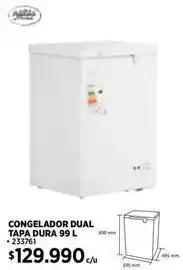 Construmart Congelador dual tapa dura 99 l oferta